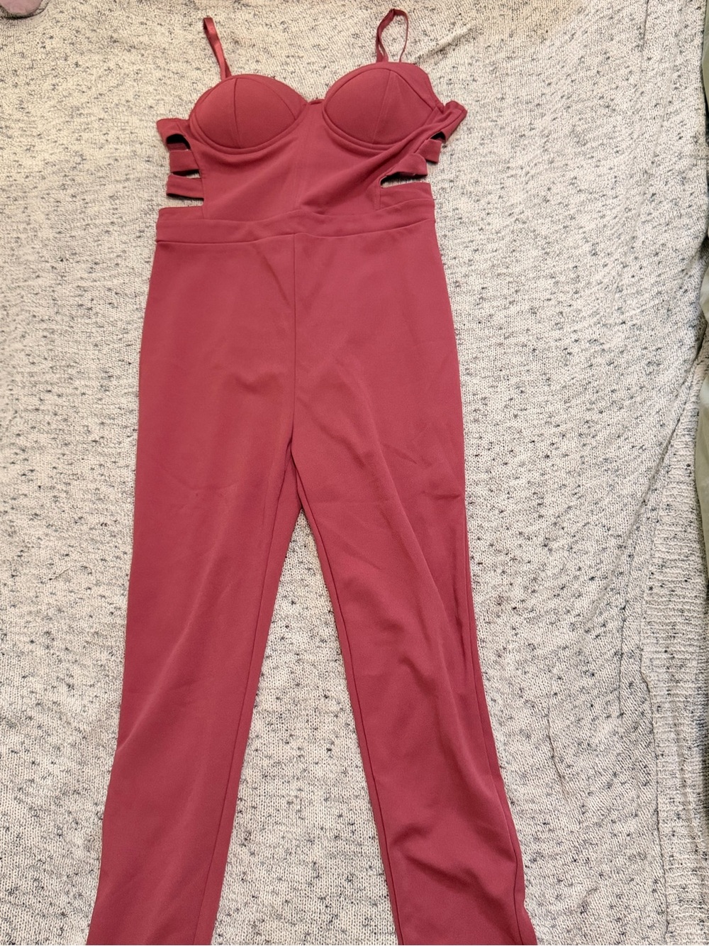 Haute Monde Rose-Burgundy Bustier Jumpsuit